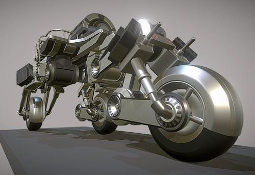 Futuristic Trike High-Poly preview image